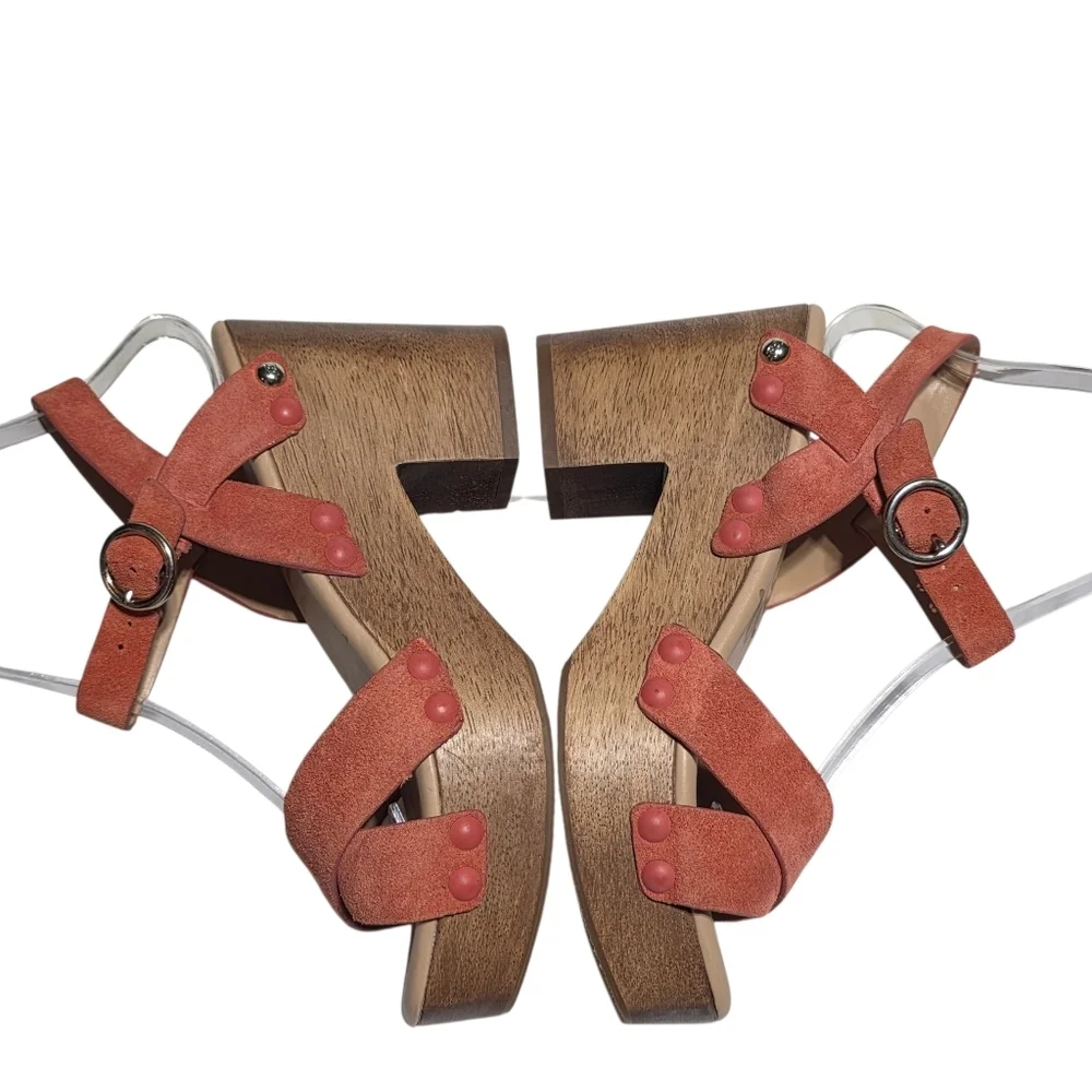 SAM EDELMAN JOSEFINE ORANGE CORAL SANDALS SZ 6